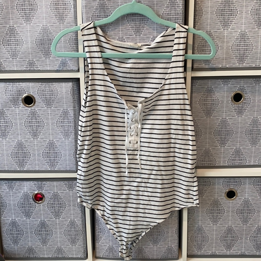 Stripe body suit